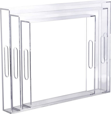 16x12x2inch 5mm PMMA Cast Custom Plexiglass Clear Acrylic Tray With Handles