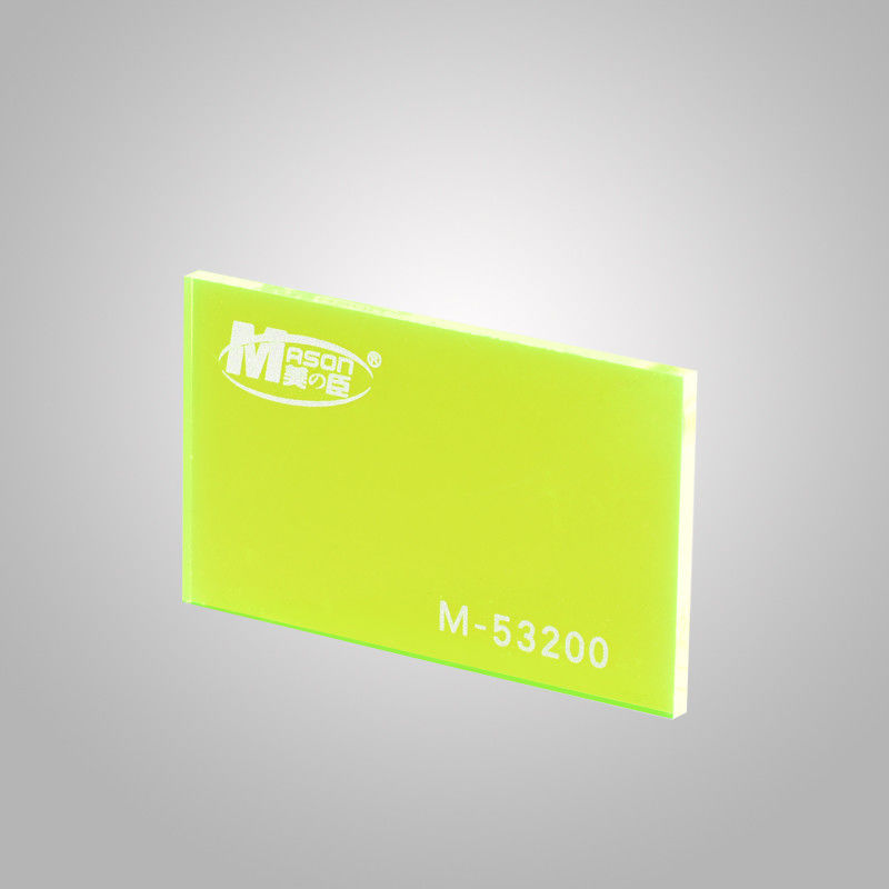 Tansparent Fluorescent Green Thin Flexible Plastic Glass Sheet Custom Cut Plexiglass