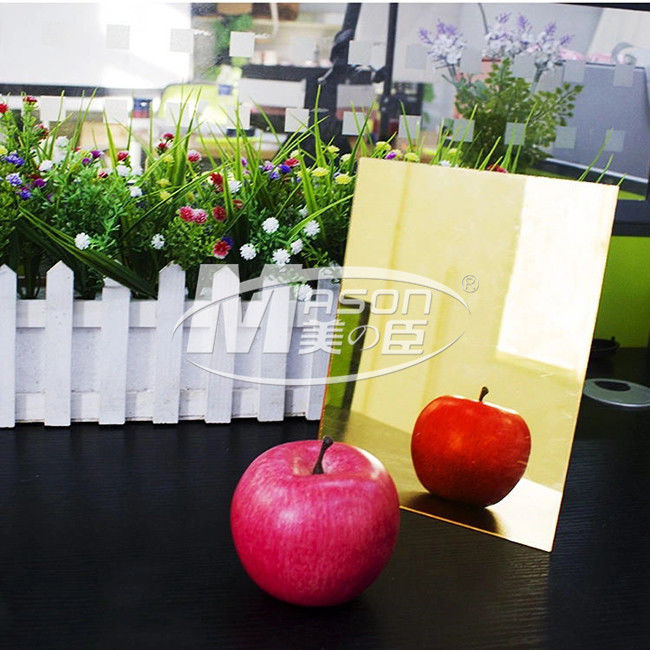 5mm 1220 X 1830mm Plastic Mirror Sheet Gold Silver One Side PMMA