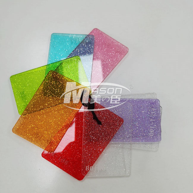 3mm 1220x2440 Colorful Red Yellow Blue Glitter Acrylic Sheet For Craft Decorative