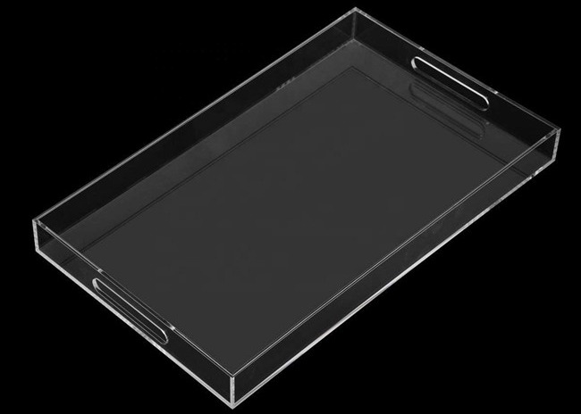 Plexiglass Clear Custom Acrylic Fabrication Acrylic Perspex Tray With Handles