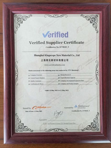 China Shanghai Kingscope New Material Co., Ltd. certification